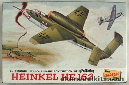 Lindberg 1/72 Heinkel He-162 Jet Fighter, 581-50 plastic model kit